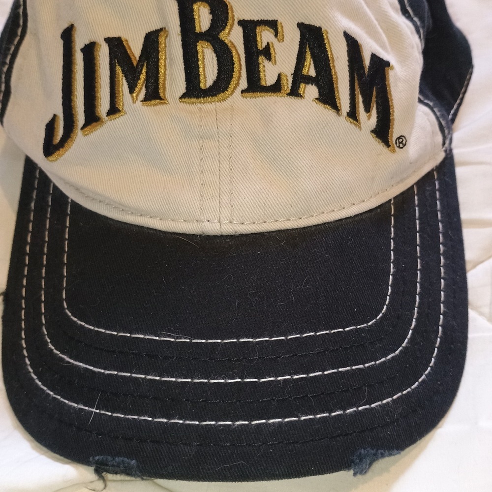 Jim Beam Embroidered Baseball Cap Black White Adjustable Snapback Men‎ - Picture 3 of 8